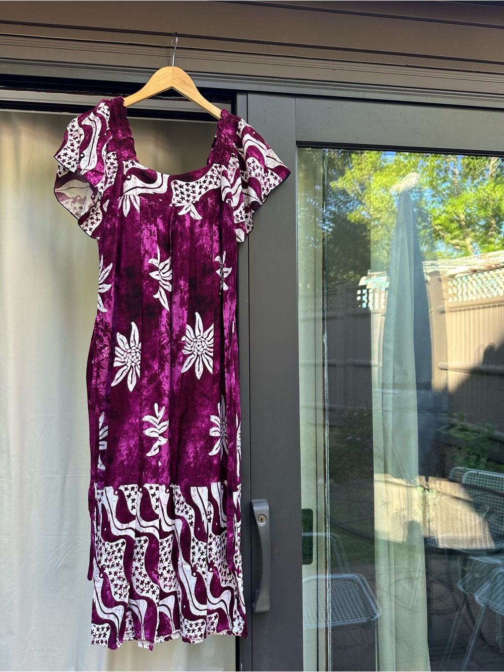 Hawaiian Purple Floral Swing Dress